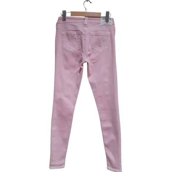 True Religion Women's Super Skinny Distressed Jeans Go Pink Size 25 - Picture 3 of 11